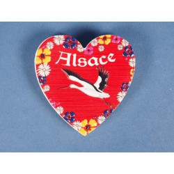 Magnet cœur cigogne Alsace